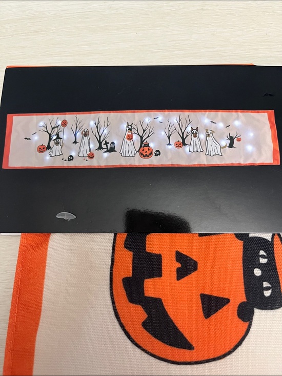 Jack O’Lantern Lane Other - Halloween LED Light Up Ghost & Jack-o'-Lantern Table Runner